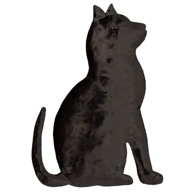 2NDs MINOR IMPERFECTIONS - Thoughtful Kitty Painted Haitian Steel Drum Wall Art, 14.5 inch