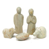 5-Piece Set - Soapstone Holy Family Nativity in Banana Fiber box