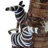 Banana Fiber Zebras Circling a Tree Tabletop Decor