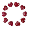 10-Pack - Red Soapstone Hearts with Designs (4cm)