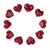 10-Pack - Red Soapstone Hearts with Designs (4cm)