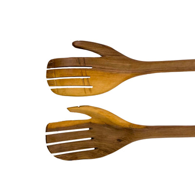 Olive Wood Serving Set, Medium Helping Hands