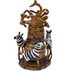 Banana Fiber Zebras Circling a Tree Tabletop Decor