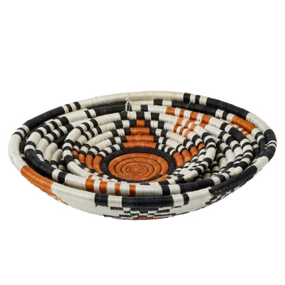 African Rwanda Baskets Home & Wall Decor-Set/3 Orange Burst