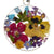 Alpaca Silver Pressed Flower Bouquet Round Pendant Necklace - MIXED COLORS