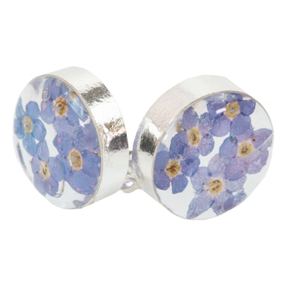 Pressed Flower Bouquet Round Stud Earrings - MIXED COLORS