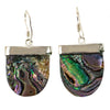 Alpaca Silver Abalone Geo Dangle Earrings