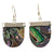 Alpaca Silver Abalone Geo Dangle Earrings