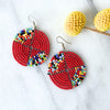 Maasai Bead Circle Earrings:  Red, White & Blue  - 3 PACK