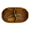 Large Oval Olive Wood Divided Serving Platter with Batik bone Accent