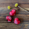 10-Pack - Red Soapstone Hearts with Designs (4cm)