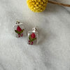 Pressed Flower Rectangle Stud Earrings - MIXED COLORS