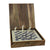 Soapstone Hand-Carved Chess Set in Box - Safari Animal Pieces - Grey/Natural Stone