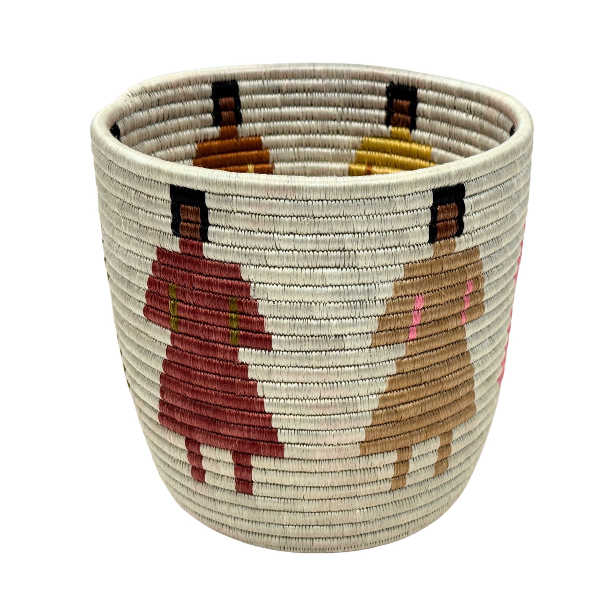 African Rwanda People Baskets - Mixed Colors 10 inch