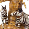 Banana Fiber Zebras Circling a Tree Tabletop Decor