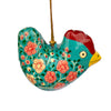 Handpainted Chicken Ornament Recycled Paper Mache