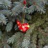 Handpainted Red Dove Bird Ornament Recycled Paper Mache