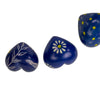 10-Pack - Blue Soapstone Hearts with Designs (4cm)