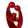 Soapstone Lovers with Cherished Heart Sculpture - Red