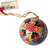 Handpainted Ornament Periwinkle with Pink Peony Flowers