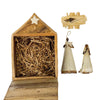 Banana Fiber Creche Nativity Set in Barn Box