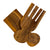 Four Prong Olive Wood Serving Set