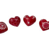 10-Pack - Red Soapstone Hearts with Designs (4cm)