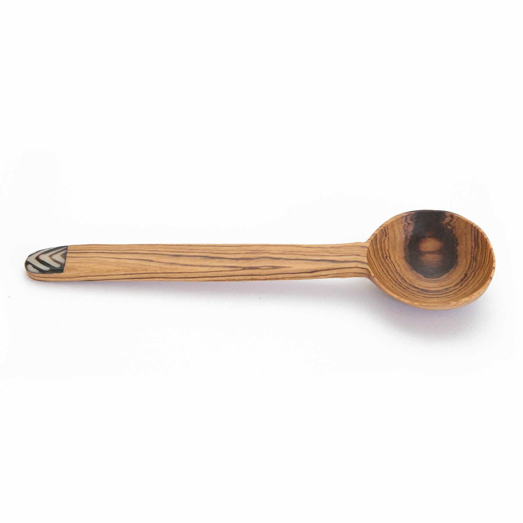 Olive Wood Coffee Scoop with Inlay Batik Bone Accent (1 Tablespoons)