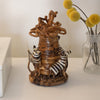 Banana Fiber Zebras Circling a Tree Tabletop Decor