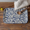 Mexican Ceramic Small Serving Platter Blue Plumeado