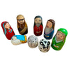 Handpainted Kashmiri Badloo wood Nativity Set of 8