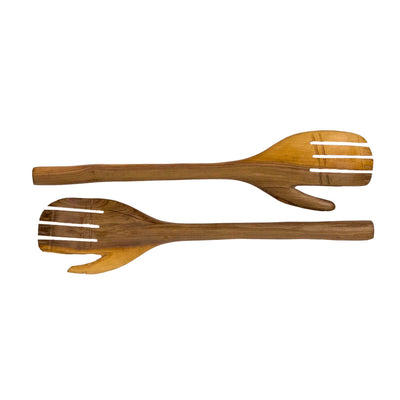 Olive Wood Serving Set, Medium Helping Hands