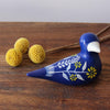 Soapstone Blue Bird with Yellow Flowers- Large