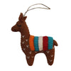 Brown Llama Felt Ornament