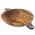 2nds - Rustic Olive Wood Bowl with Batik Bone Inlay Handles, 6-inch