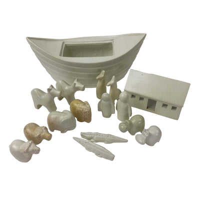 15-Piece Noah's Ark Carved Soapstone Set