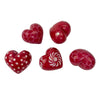 10-Pack - Red Soapstone Hearts with Designs (4cm)