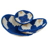 African Rwanda Baskets Home & Wall Decor-Set/3 Blue Burst - MIXED DESIGNS/COLORS