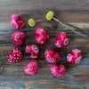 10-Pack - Red Soapstone Hearts with Designs (4cm)