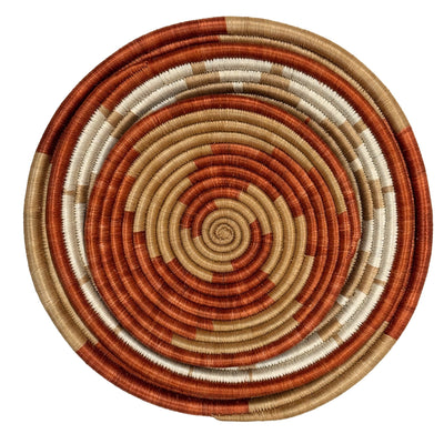 African Rwanda Baskets Home & Wall Decor-Set/3 Earth Tones, Set of 3