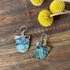 Alpaca Silver Abalone Geo Dangle Earrings