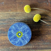 Soapstone Blue Round Box with Yellow Flower Accent