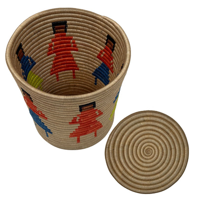 African Rwanda People Baskets - Mixed Colors 10 inch