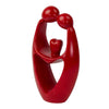 Soapstone Lovers with Cherished Heart Sculpture - Red