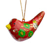 Handpainted Red Dove Bird Ornament Recycled Paper Mache