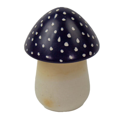 Soapstone Mushroom Box with Purple Cap