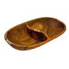 Large Oval Olive Wood Divided Serving Platter with Batik bone Accent