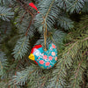 Handpainted Chicken Ornament Recycled Paper Mache