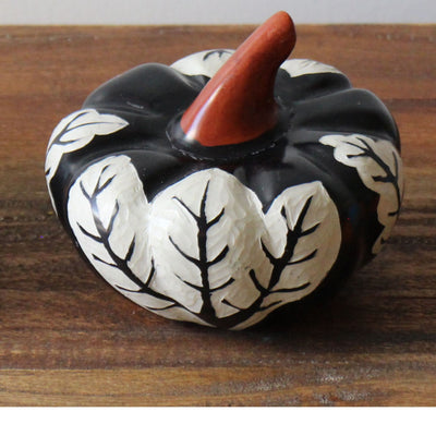 Soapstone Black Pumpkin Decor