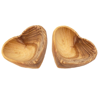 **Pack of 25 SPECIAL PRICE** Petite Olive Wood Heart Trinket Bowls